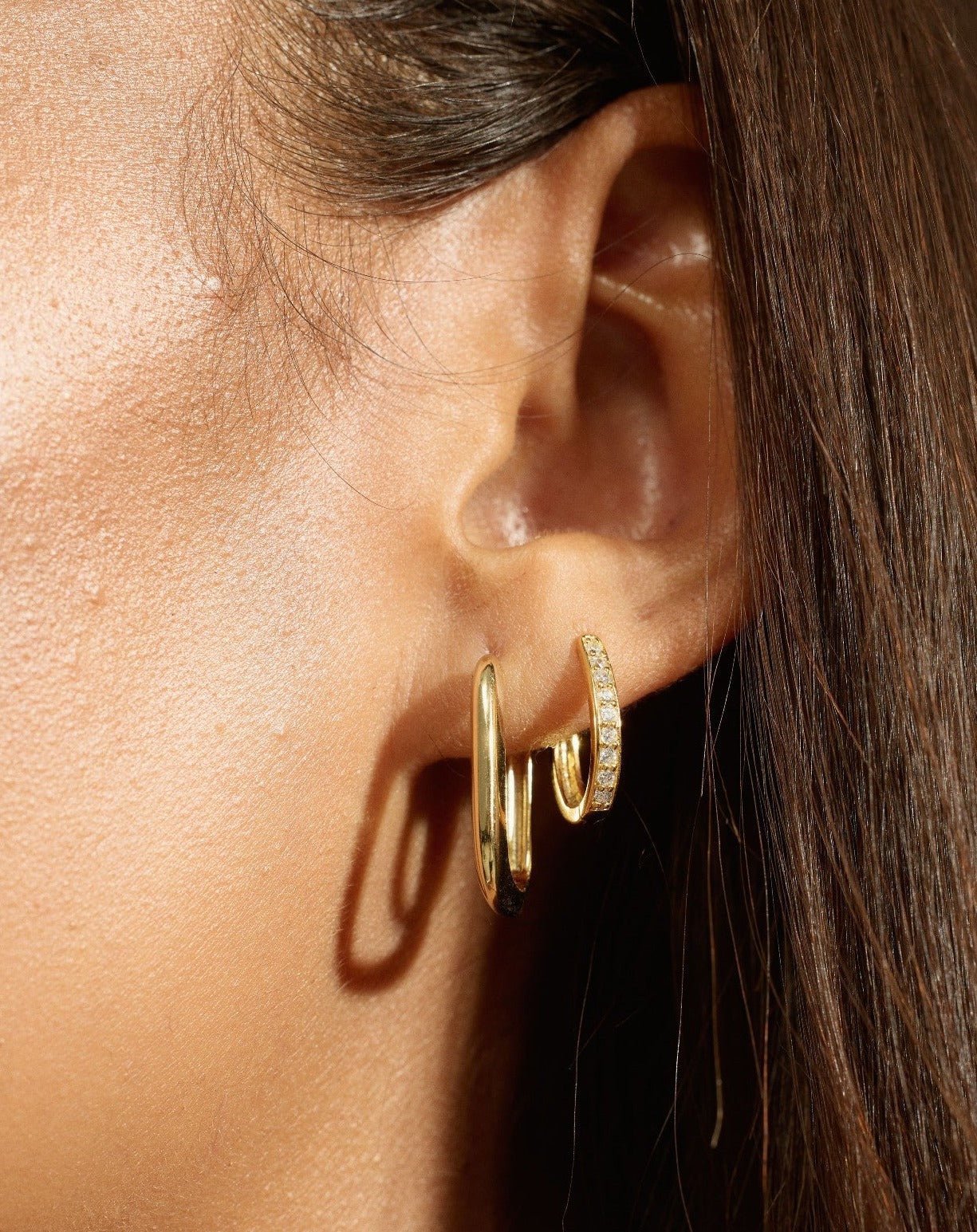 Oval Bright Creolen - Fiocco Jewelry