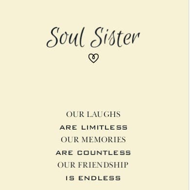 Tarjeta de joyería Soul Sister
